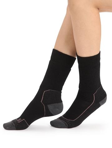 Black / Monsoon Icebreaker Merino Hike+ Medium Crew Women's Socks | AU 1432FDNM